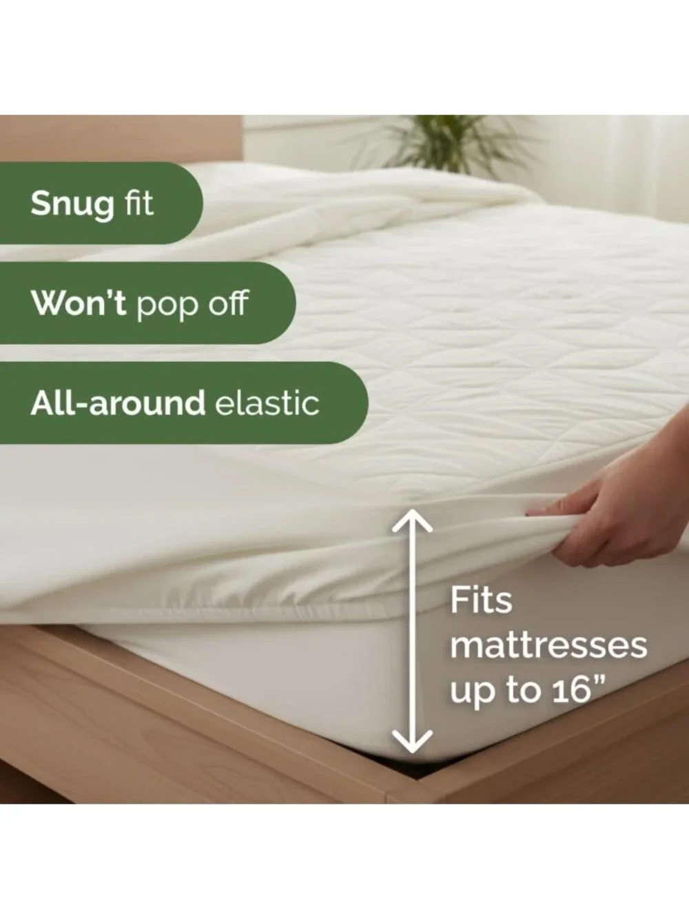 Waterproof Twin Cooling Mattress Protector - Soft Bamboo Cover, Breathable